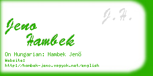jeno hambek business card